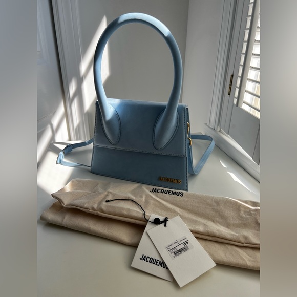 Jacquemus Le Grand Chiquito Suede Bag Light Blue - Picture 4 of 15